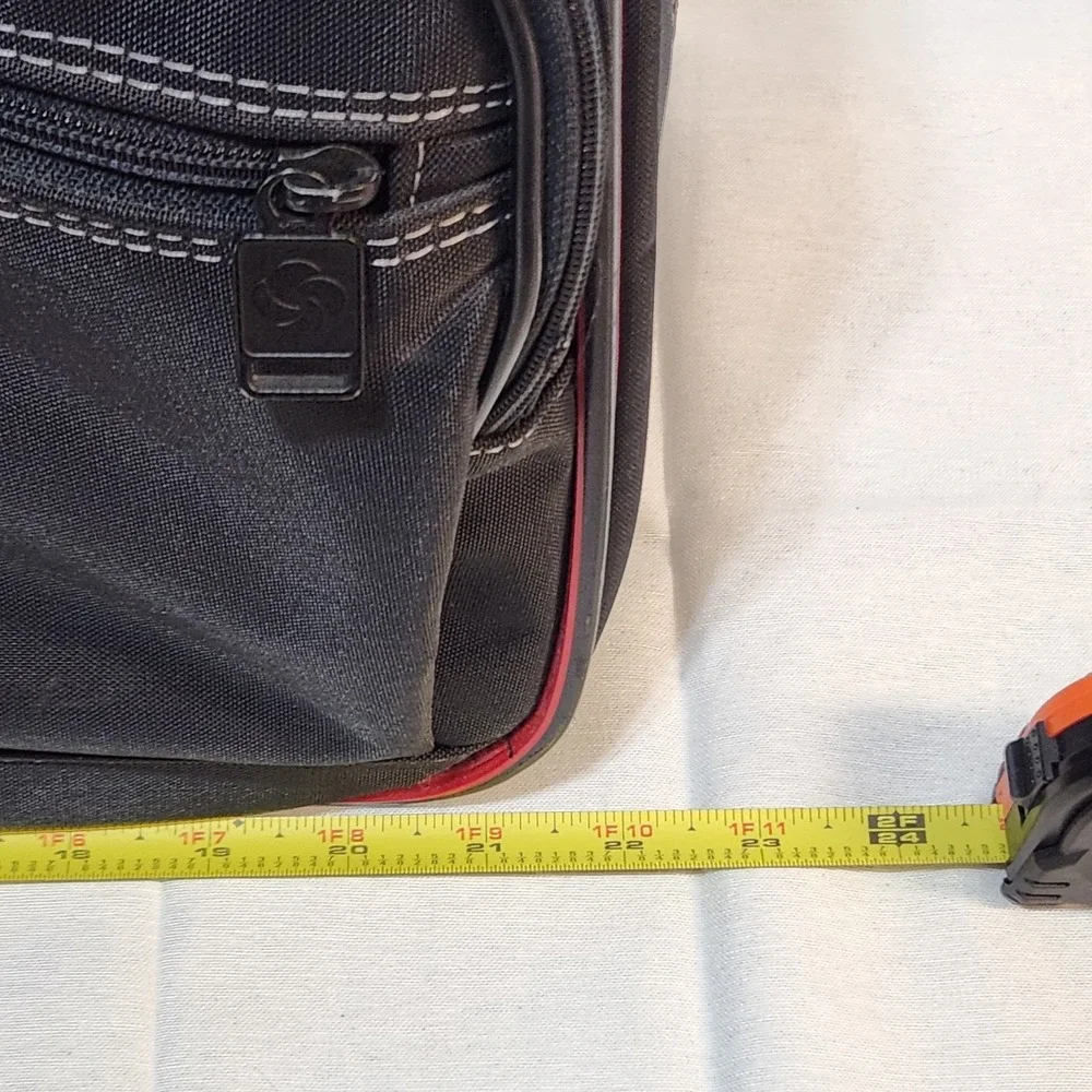 Samsonite Oyster Garment Bag 1987 Black Red Trim Fold-Out Travel Luggage USA‎